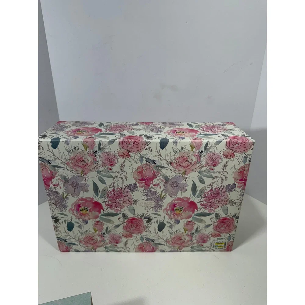 Abbington Park Floral Decorative Nesting Storage Boxes Set of 2 Magnetic Closure
